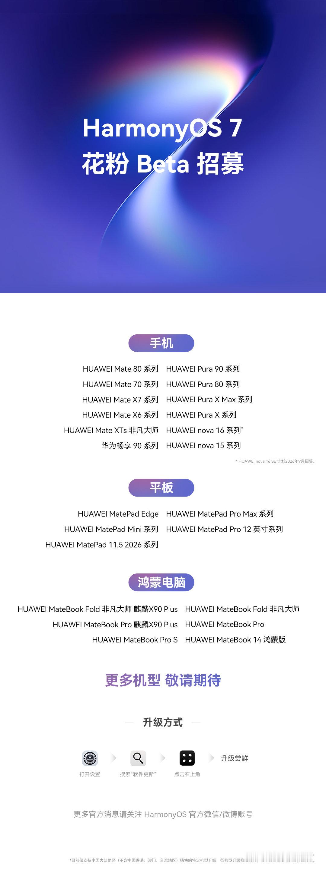 #HarmonyOS7#花粉Beta招募火热进行中！HUAWEIMate80、Pura90、nova