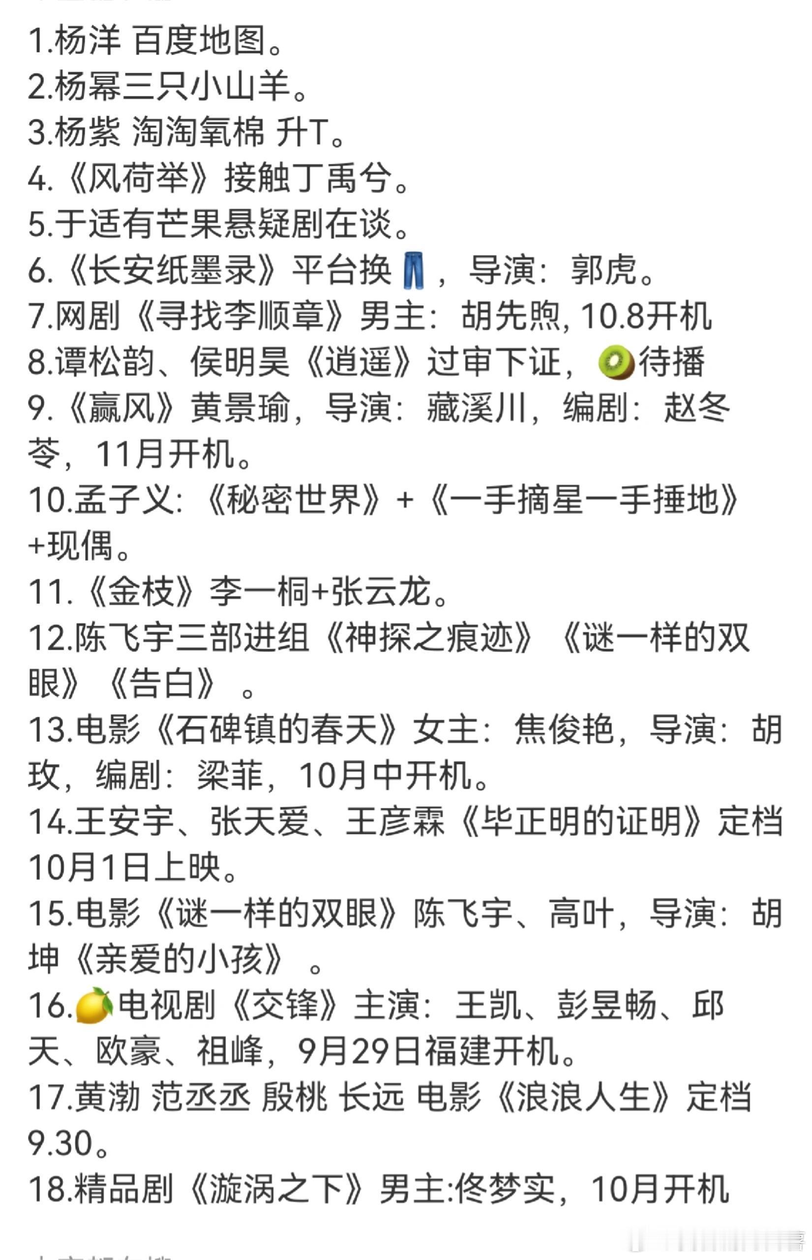 娱乐圈小料1.杨洋百度地图。2.杨幂三只小山羊。3.杨紫淘淘氧棉升T。4.