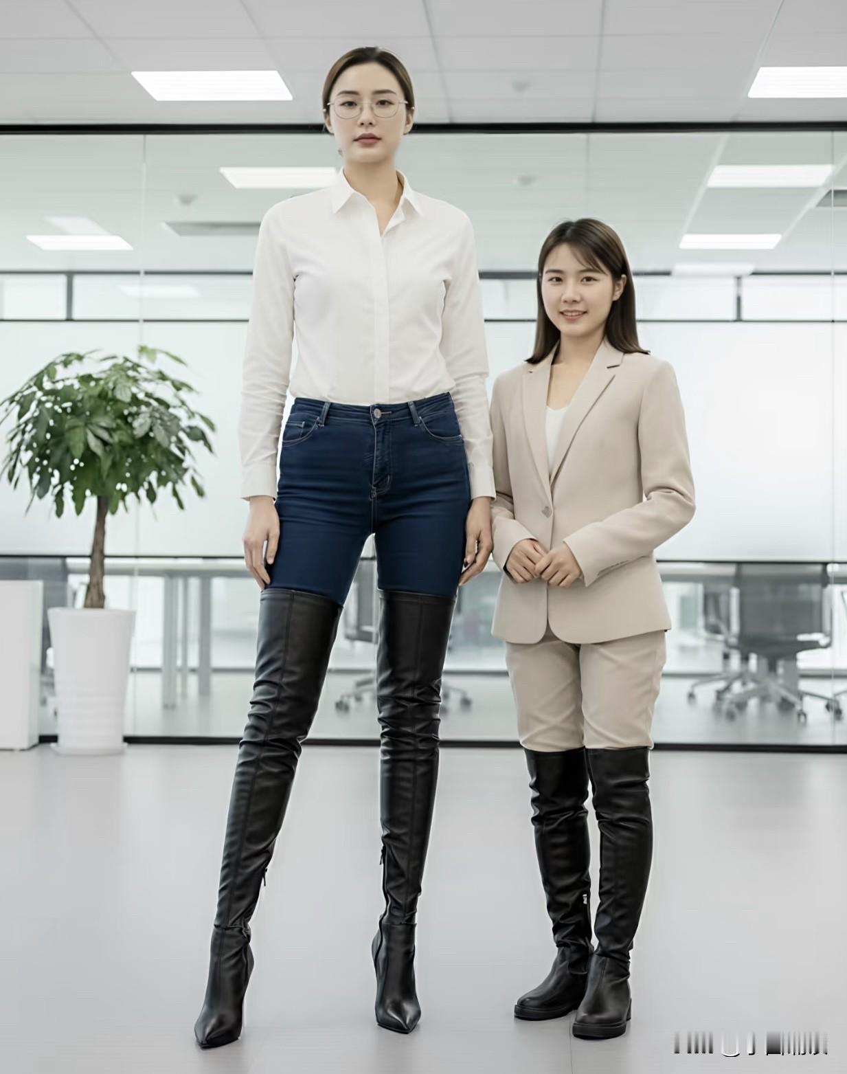 乖乖，这身材简直绝了，腰以下差不多赶上我的身高了！