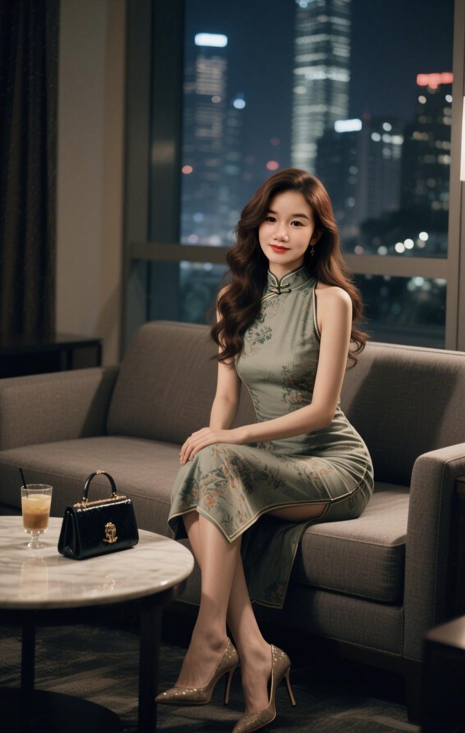 《东方韵，旗袍魂》一方绫罗裁月华，几针丝线绣烟霞。盘扣轻绾千年事，立