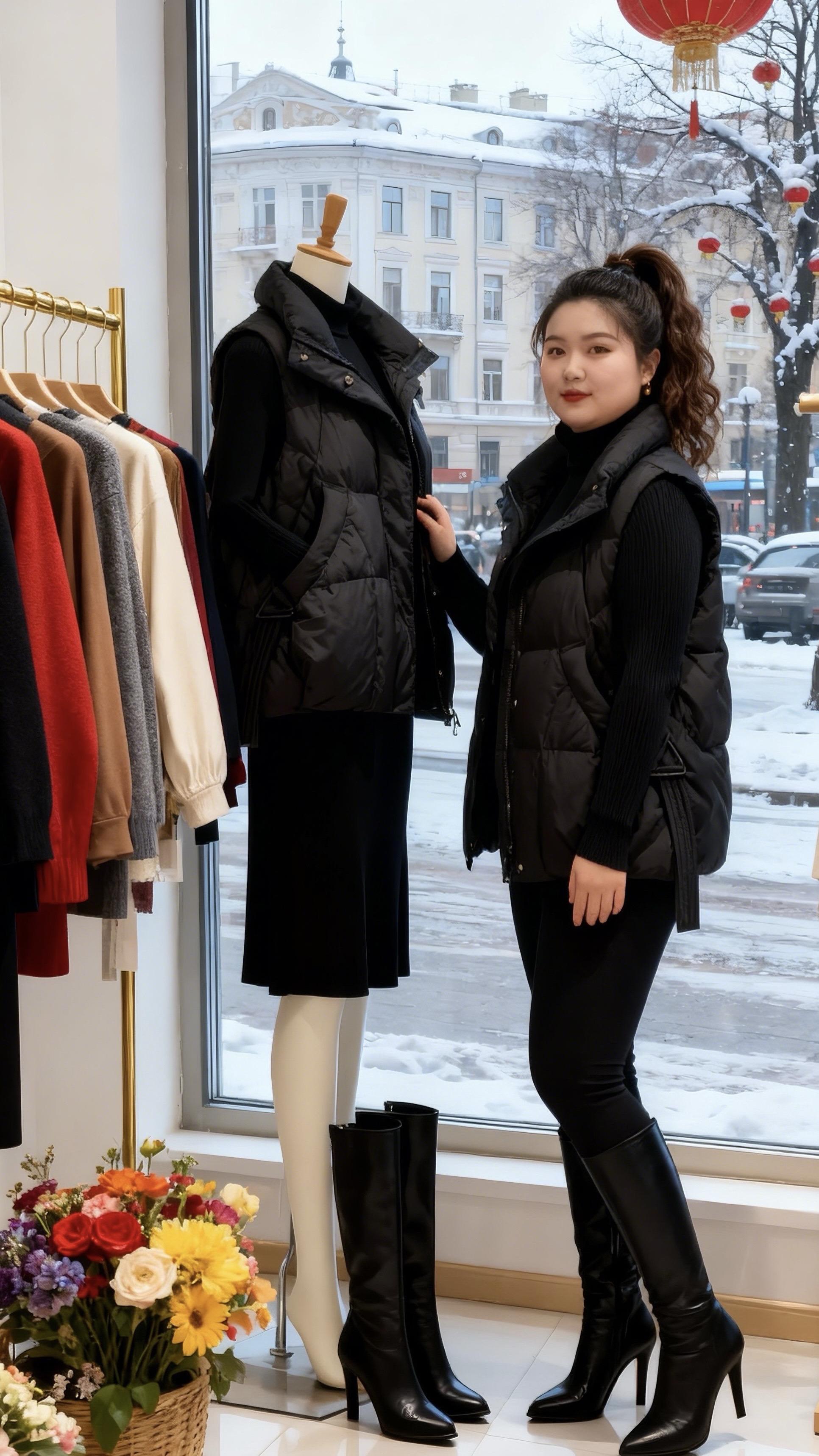 秋冬穿搭 保暖又好看一键入冬穿搭大码女装遮肉显瘦