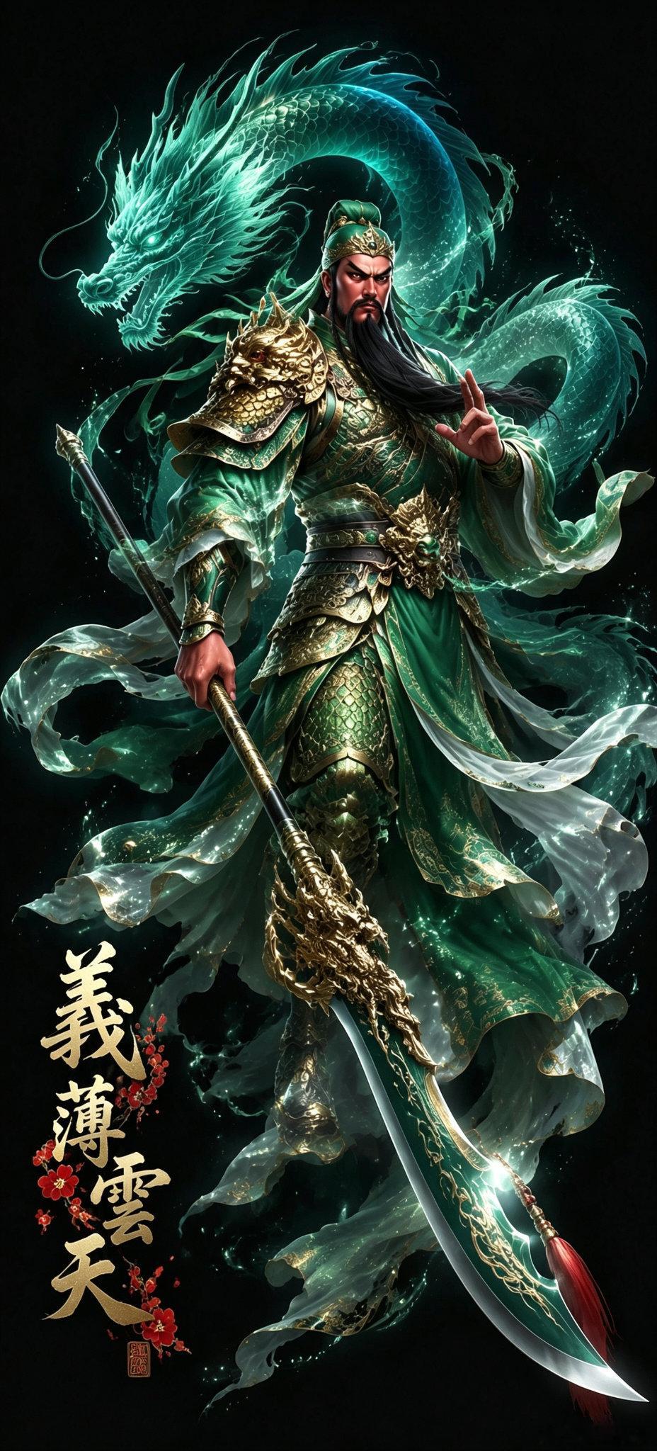 青龙护体武圣关公驱邪镇宅壁纸｜中元节专属壁纸
