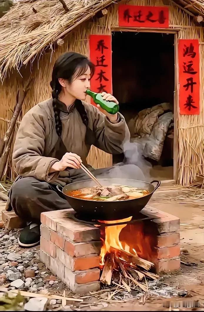 于乡村的柴火灶上，煮就一锅热气腾腾的汤，浅酌一口小酒，静享岁月之静好。农家一碗烟