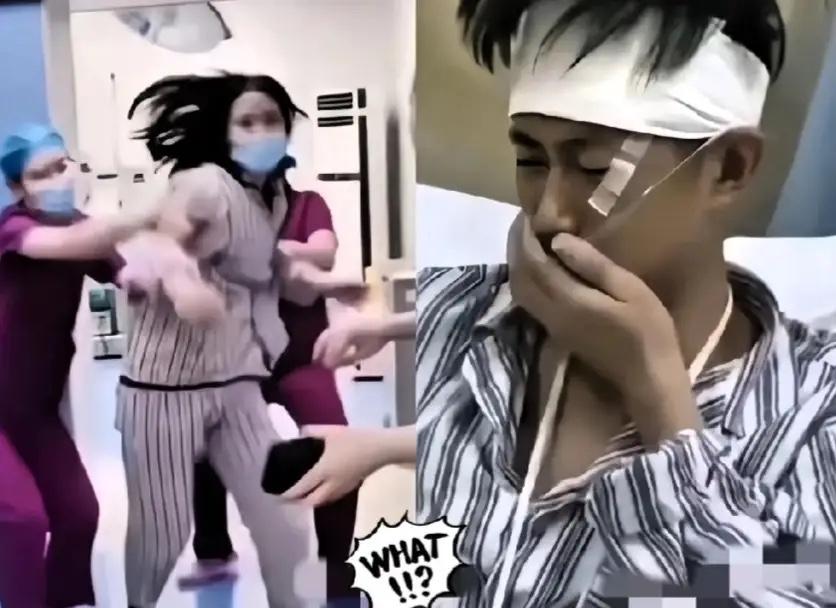 惊呆了！全网最霸气的产妇，刚生完孩子下产床，直接把丈夫揍进了急诊室。几个大夫拼了