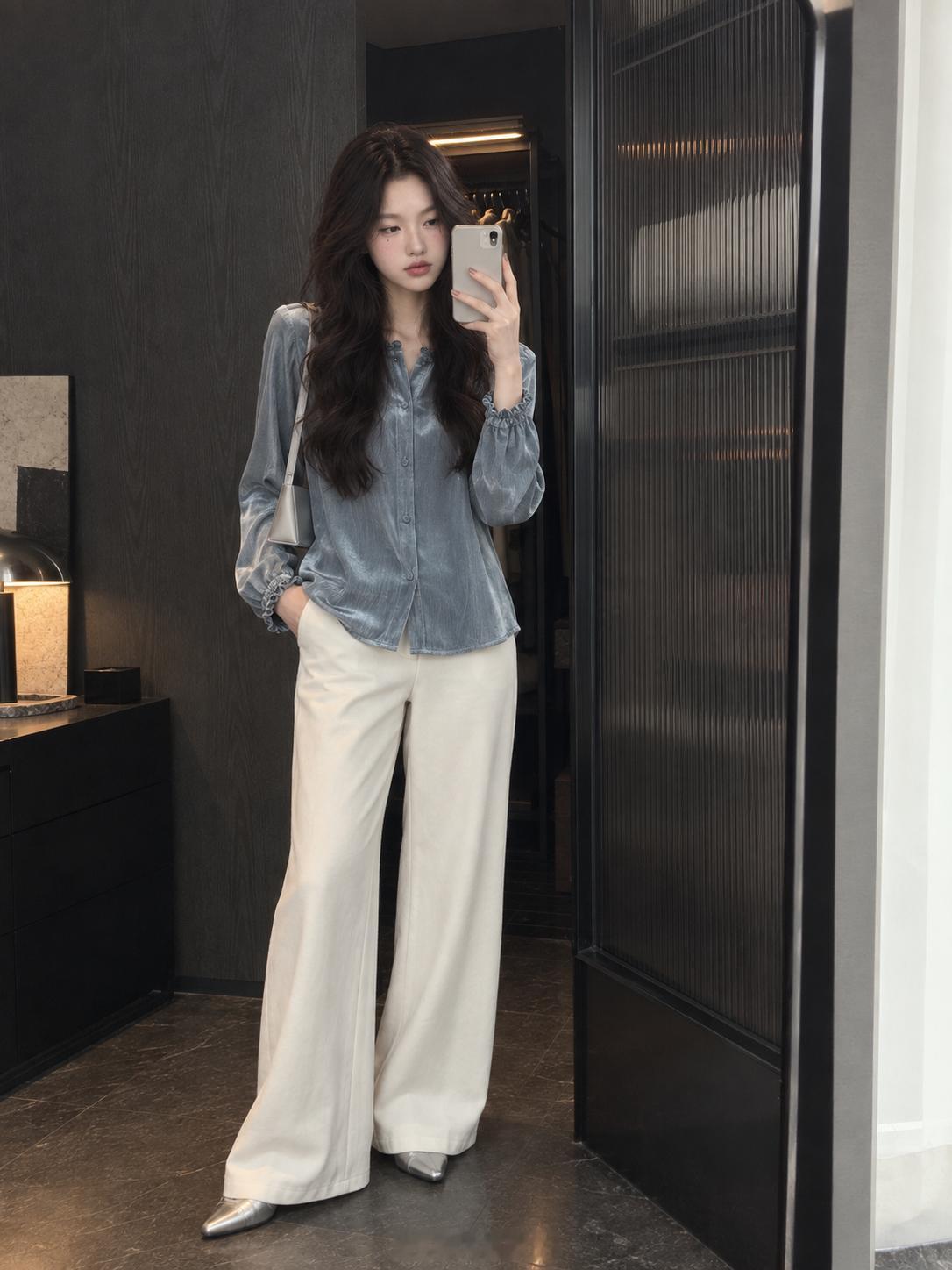 一年四季都穿不腻的衬衫～这次做了个莫兰迪色很舒服的色调哦简简单单​​​