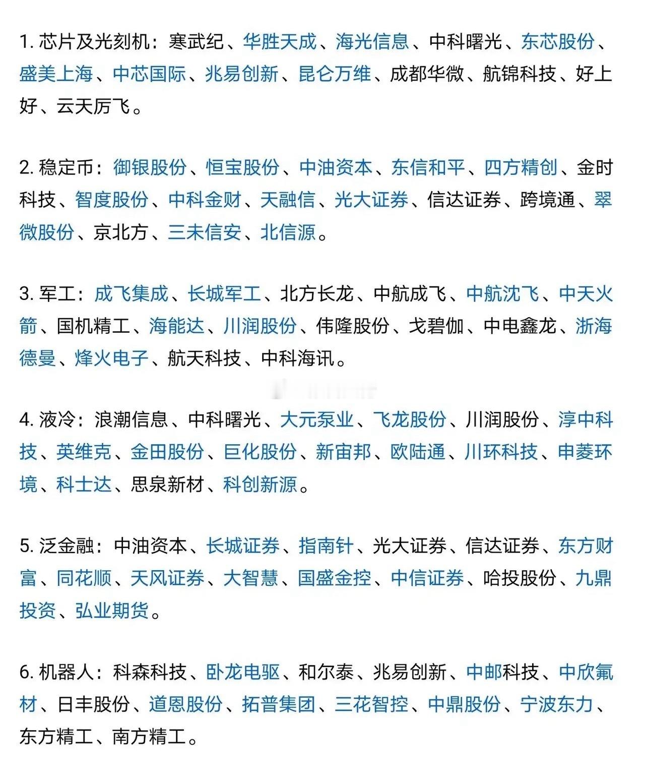 下周关注六个热点方向及个股​​​