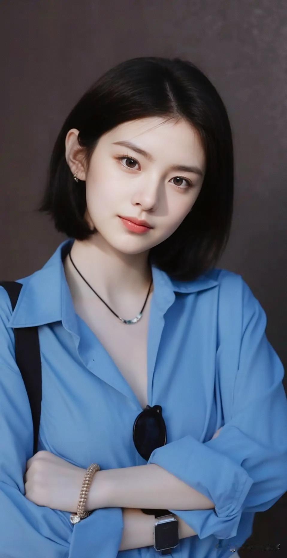 短发的张京太美了