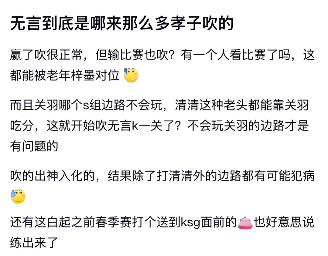 kpl无言到底是哪来那么多孝子吹的