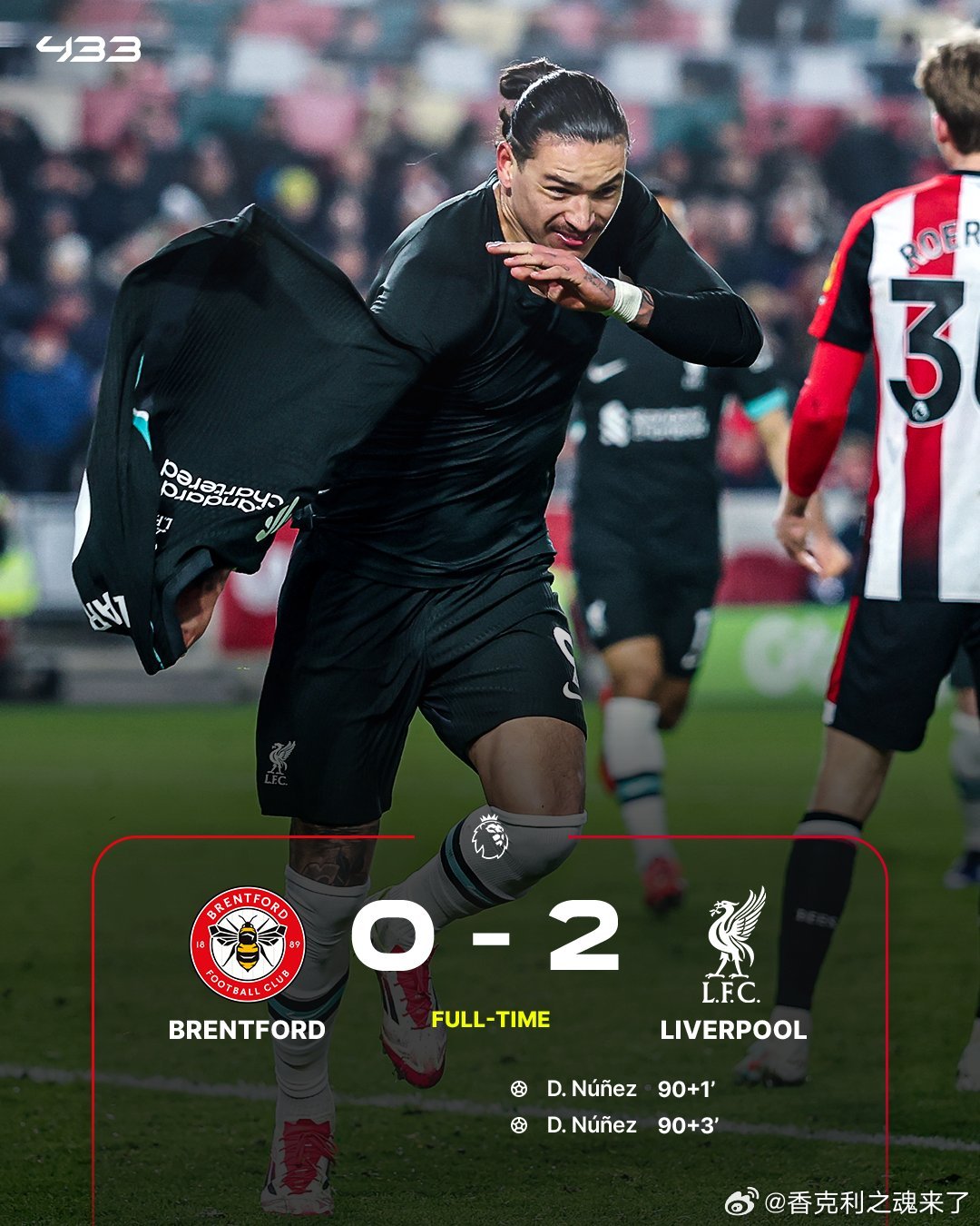 大心脏先生离开了利物浦（2022-23赛季以来）补时阶段进球数排名：1️⃣7球