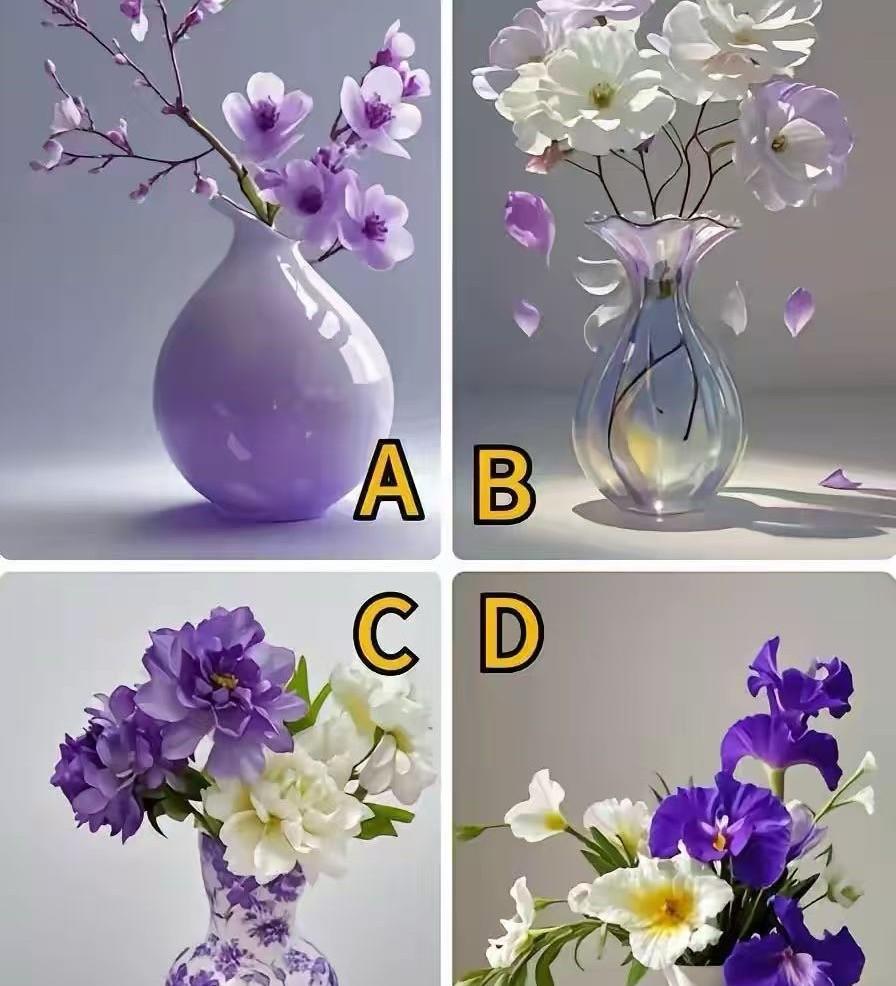 最近你会有何惊喜到来？不妨先看看你觉得哪瓶花瓶好看？趣味测试，答案仅供参考