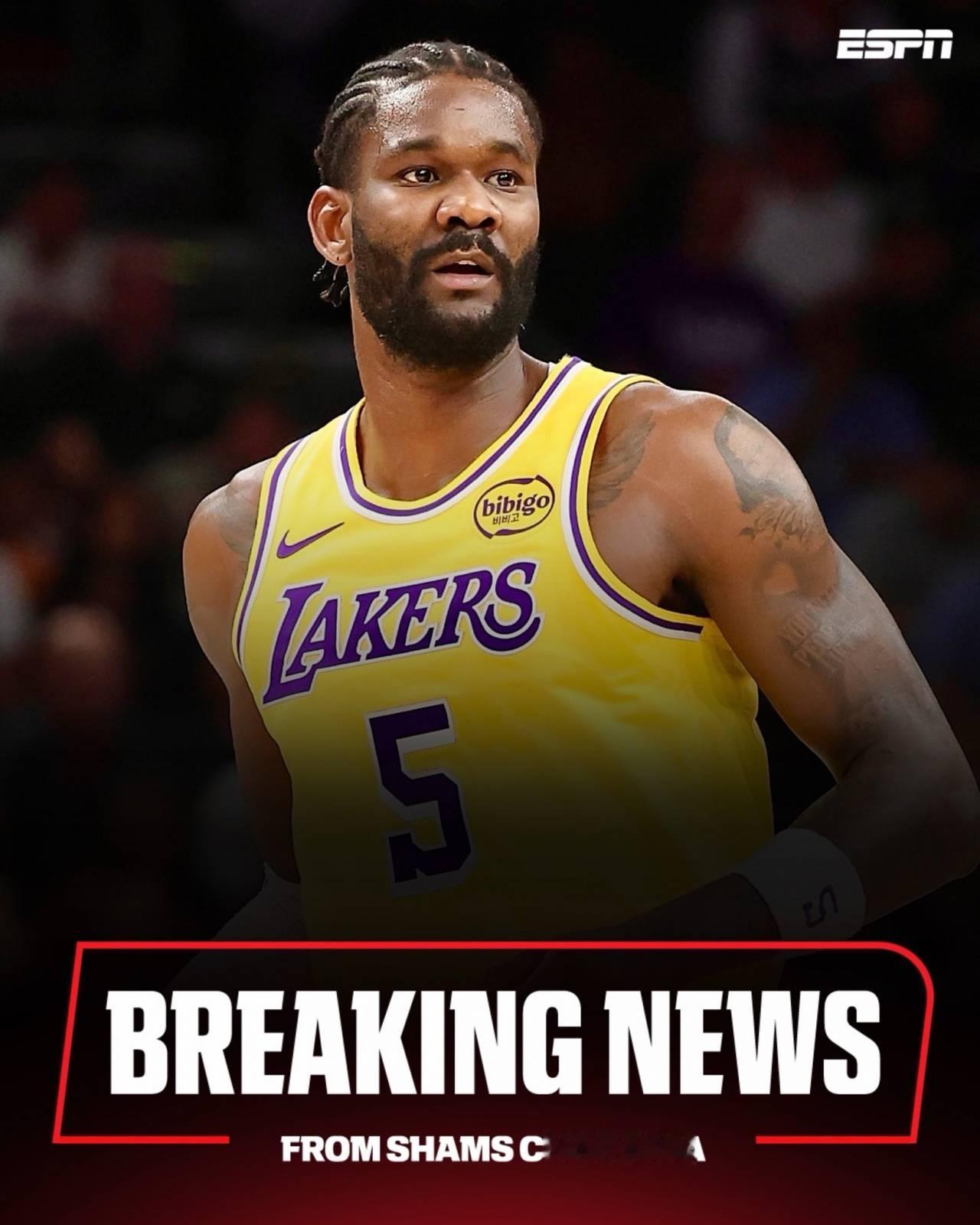 据ESPN名记Shams独家确认，湖人正式完成离谱交易：将中锋德安德烈·艾顿送往