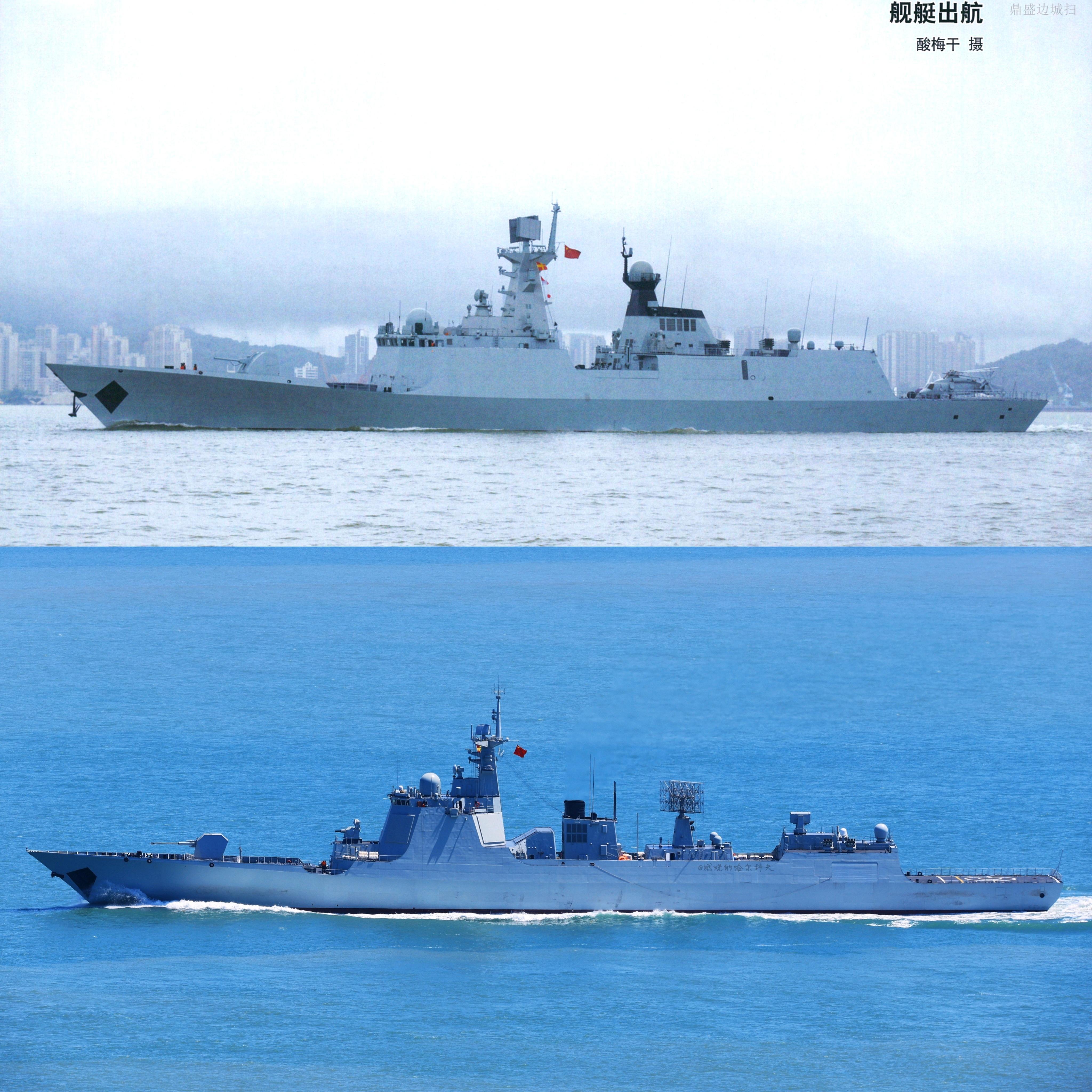 这角度太漂亮了新批次改进型054A/052D一寸长，一寸强（原作见水印