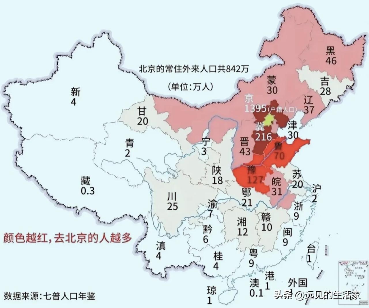 一张人口流向图看清现实！北京打工人主力来自山河四省，南北就业格局早已改变！
