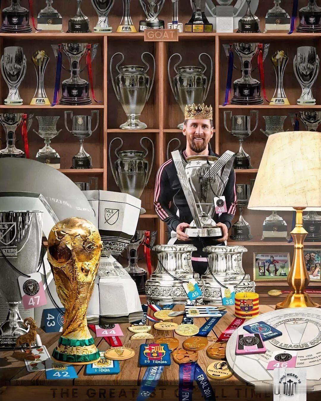 梅西也开个博物馆吧，职业生涯已经拿到47冠家里都放不下了!本来准备在迈阿密养