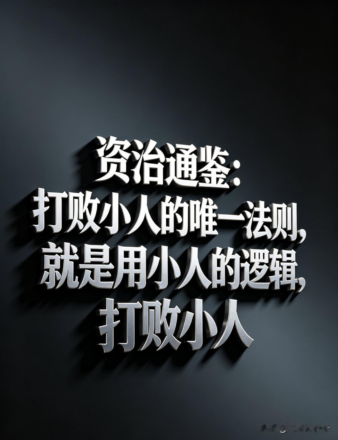 《资治通鉴》：打败小人的唯一法则，就是：用小人的逻辑，打败小人你被小人