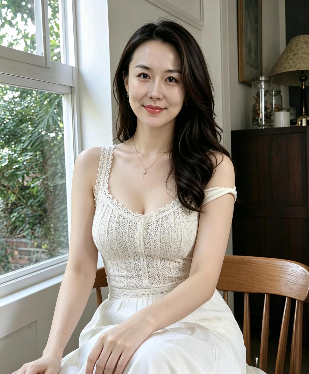 窗边的晨光漫过肩线把温柔轻轻铺展沙发上的安然墙影下的惊艳庭院里，花草簇拥