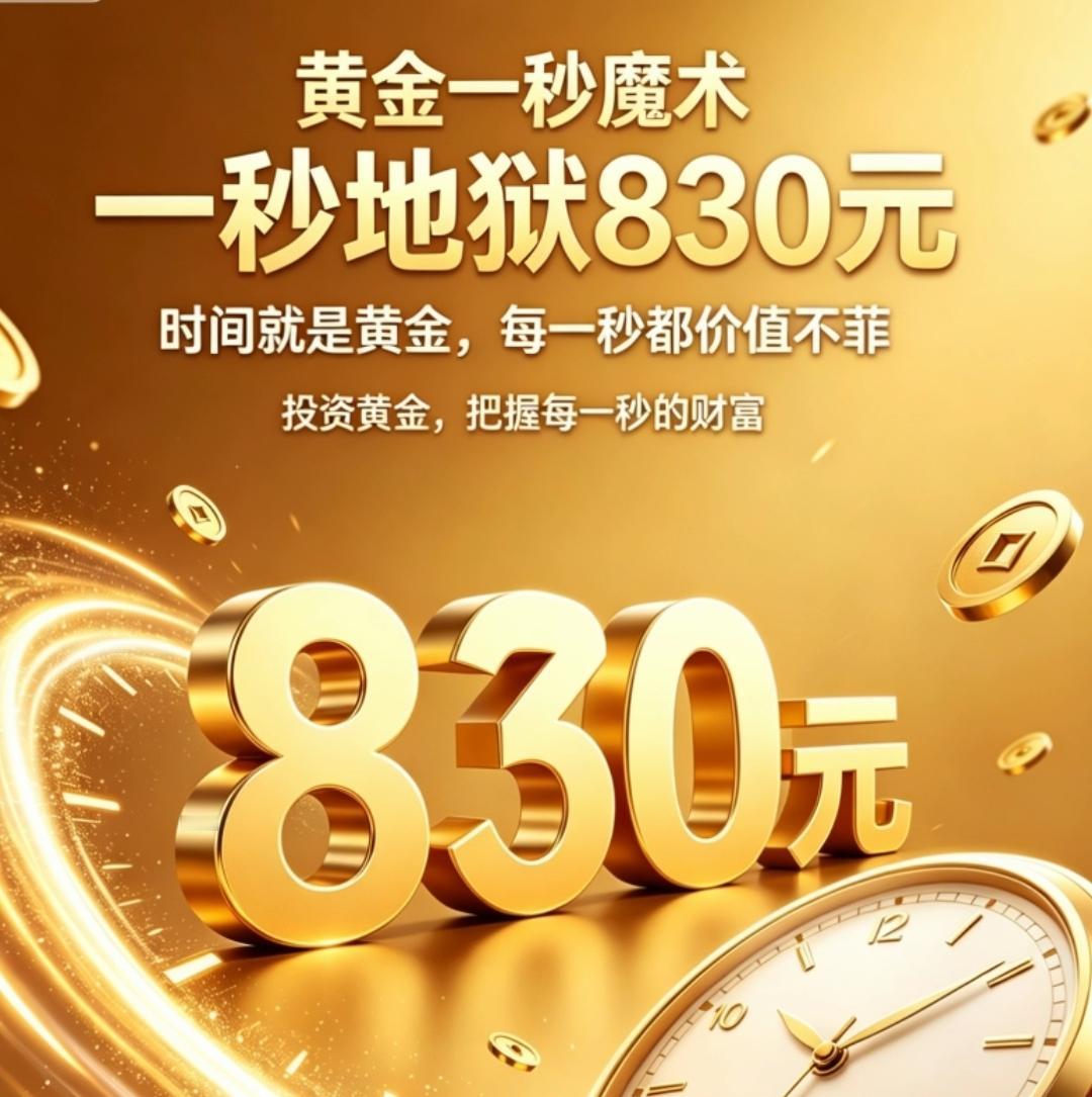 黄金一秒跌到830元，又现一秒回弹术，资本大佬的黄金玩法，强行砸盘价格为了平价之
