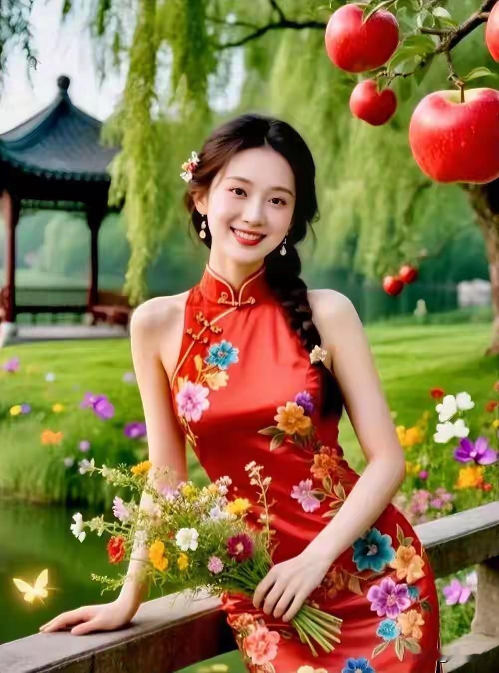 中国旗袍，独特魅力。中西融合，推陈出新。国风古韵，文化传承。修身裁剪，凸