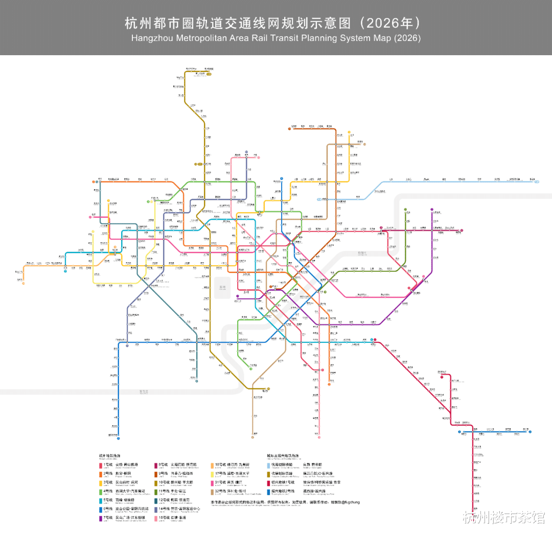至2022年,杭州地铁运营里程将大大增加,排名还会提高一些.