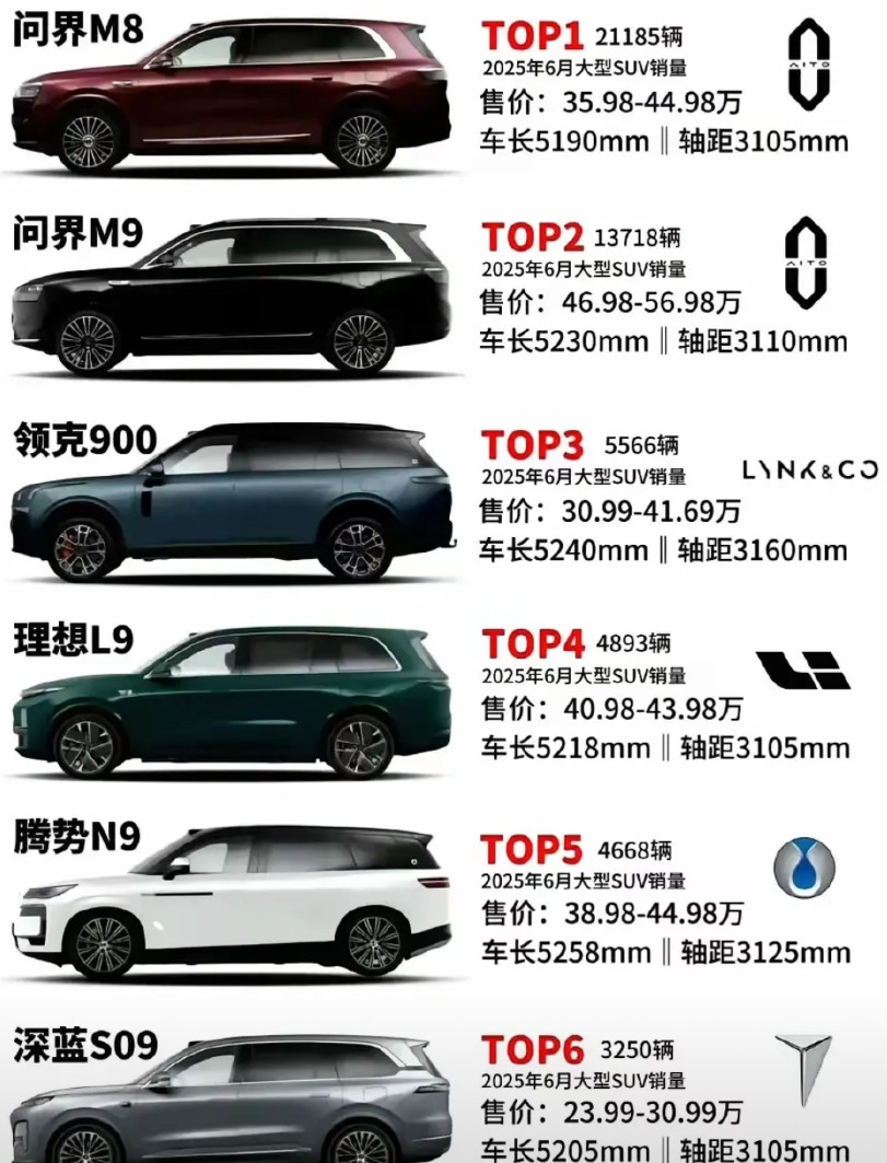 问界M8和M9太可怕了，稳居榜首第一第二名，这实力太厉害了！真的不敢想象，如