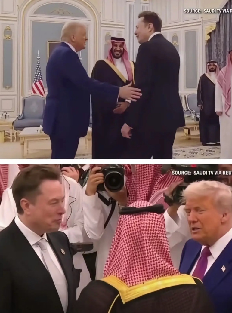 马斯克又回到白宫了，因为特朗普接见沙特王储，既然是接见最有钱的人，当然要把世界首