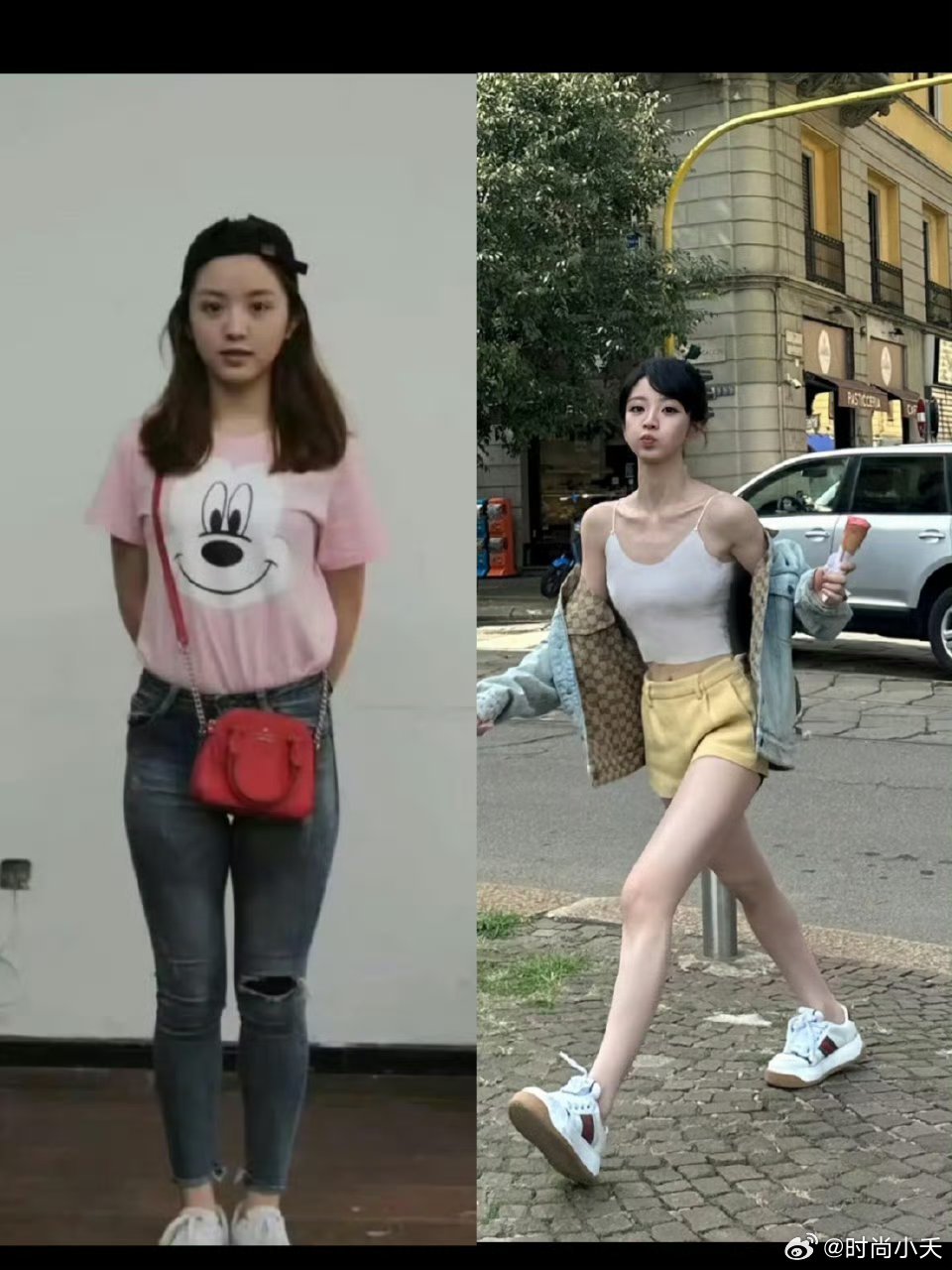 田曦薇出道前后的变化，是否说明妆造和健身自律对于明星太重要？