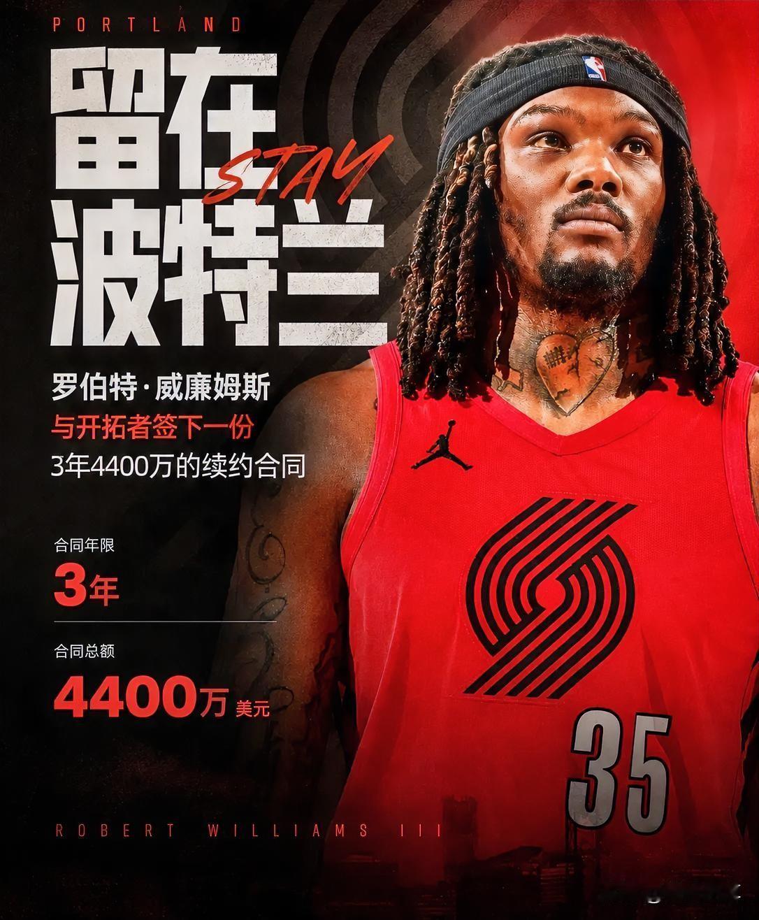 杨瀚森的天塌了，罗威3年4400万美元续约开拓者！本来莫兰特加盟开拓者，让杨
