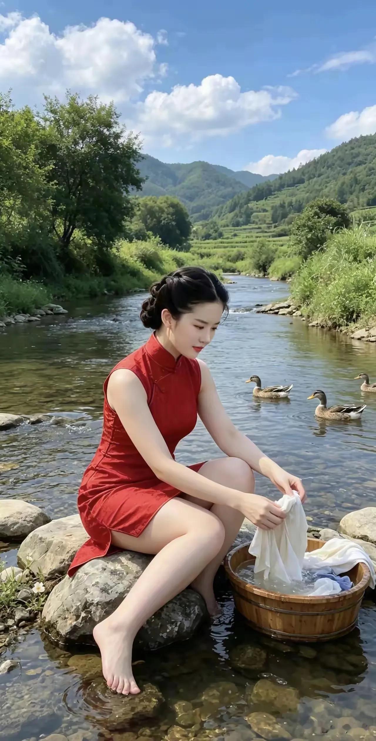 当个演员不简单，演啥像啥靠体验。今天扮演洗衣女，明天再装运动员。