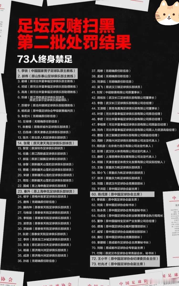 北京时间5月21日，足协公布了第三批行业处罚情况的通报，本次共计有17人遭到终身
