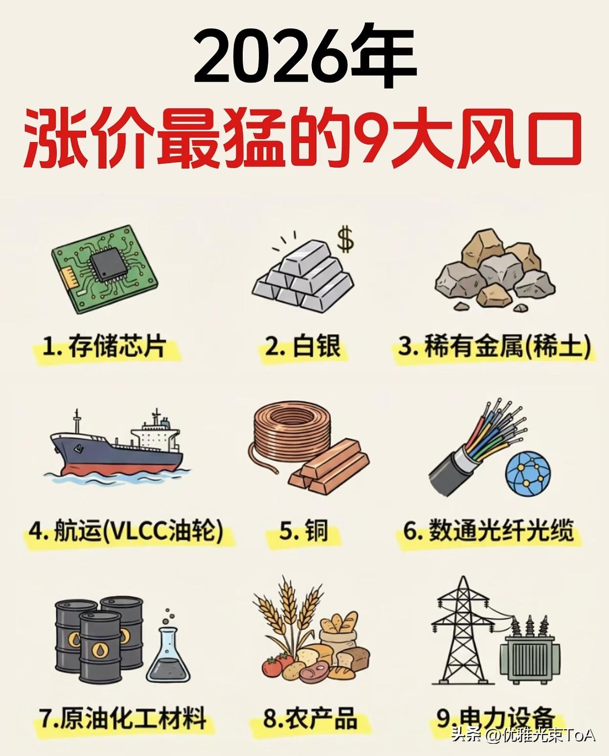 2026年涨价最猛的9大风口，你知道几个☞☞☞2026年，市场上不少东西都