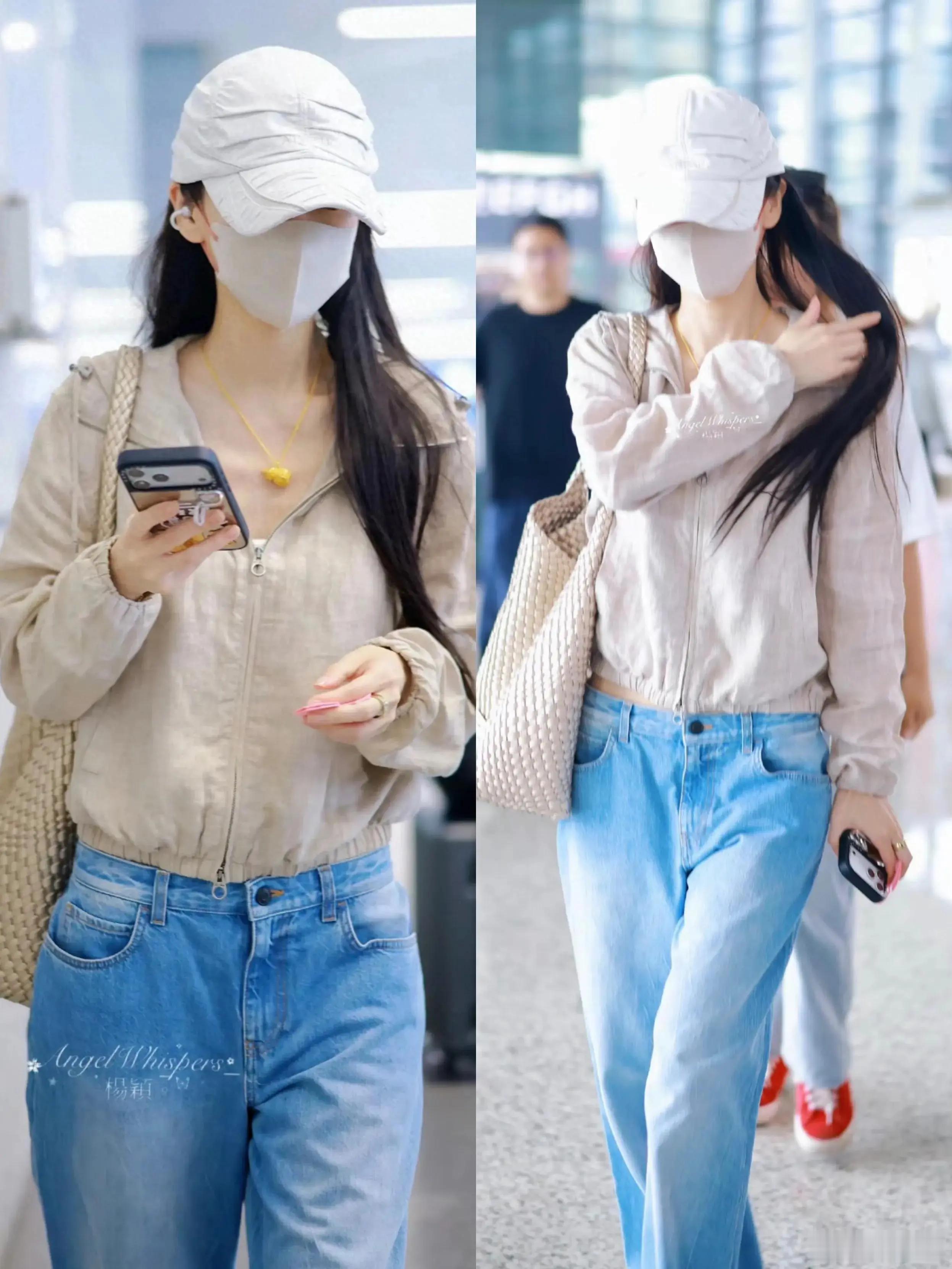 Angelababy带火一种“老钱穿搭”，亚麻夹克搭黄金葫芦好美好少女