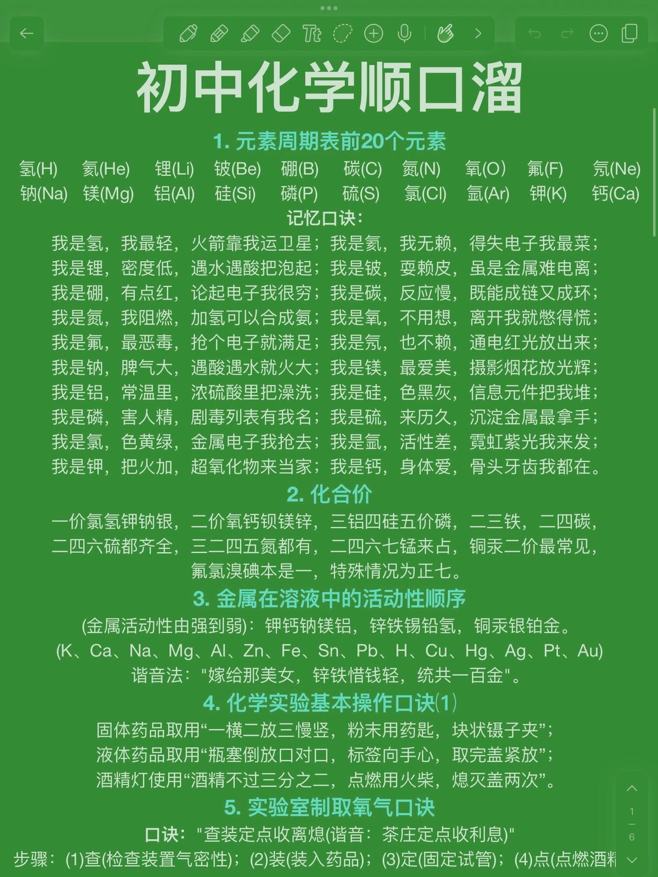 初中化学顺口溜！背完化学稳上90+！逆袭必看！初中