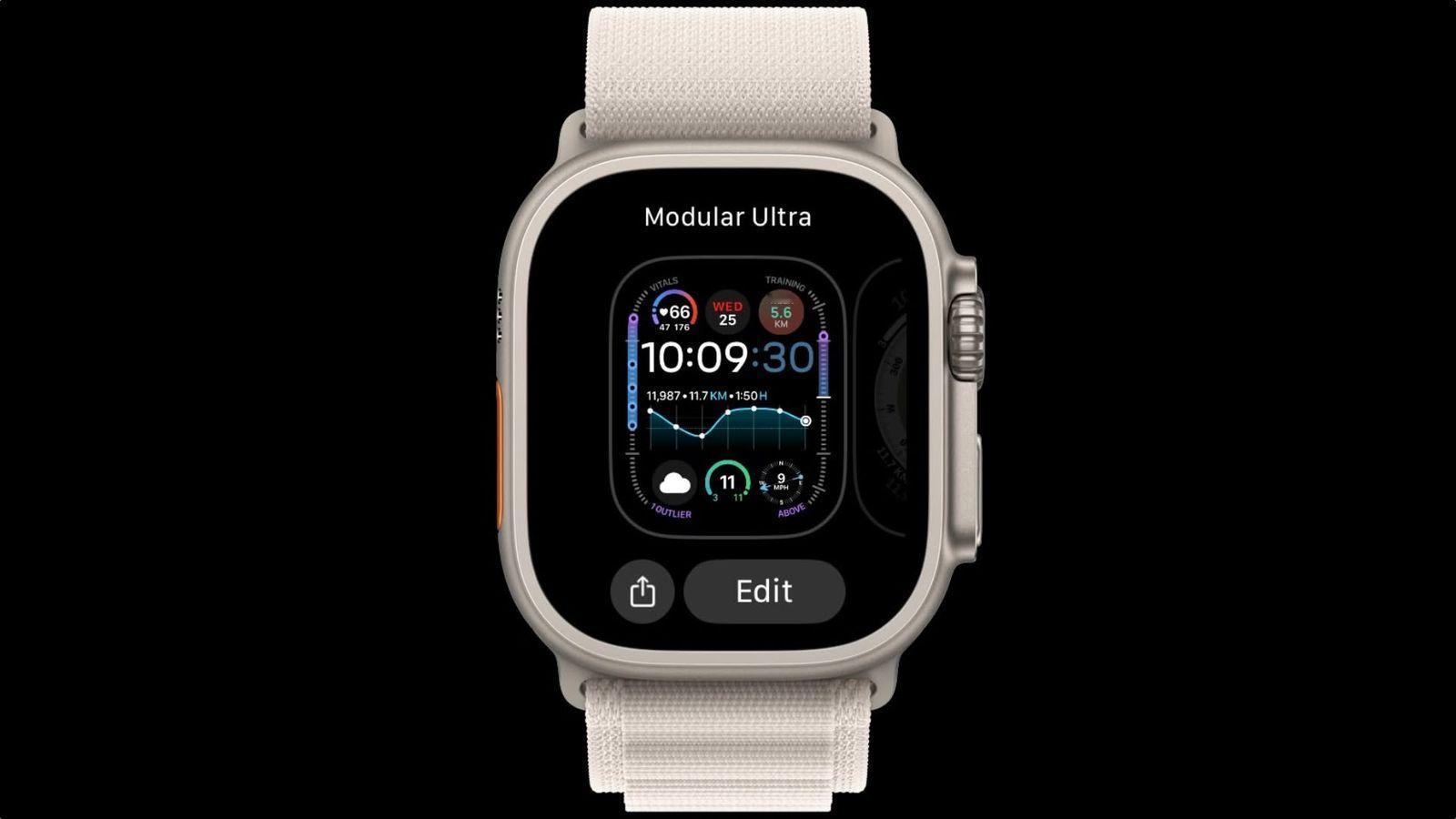 【Apple正在为watchOS27测试全新表盘，包括“模块化Ultr