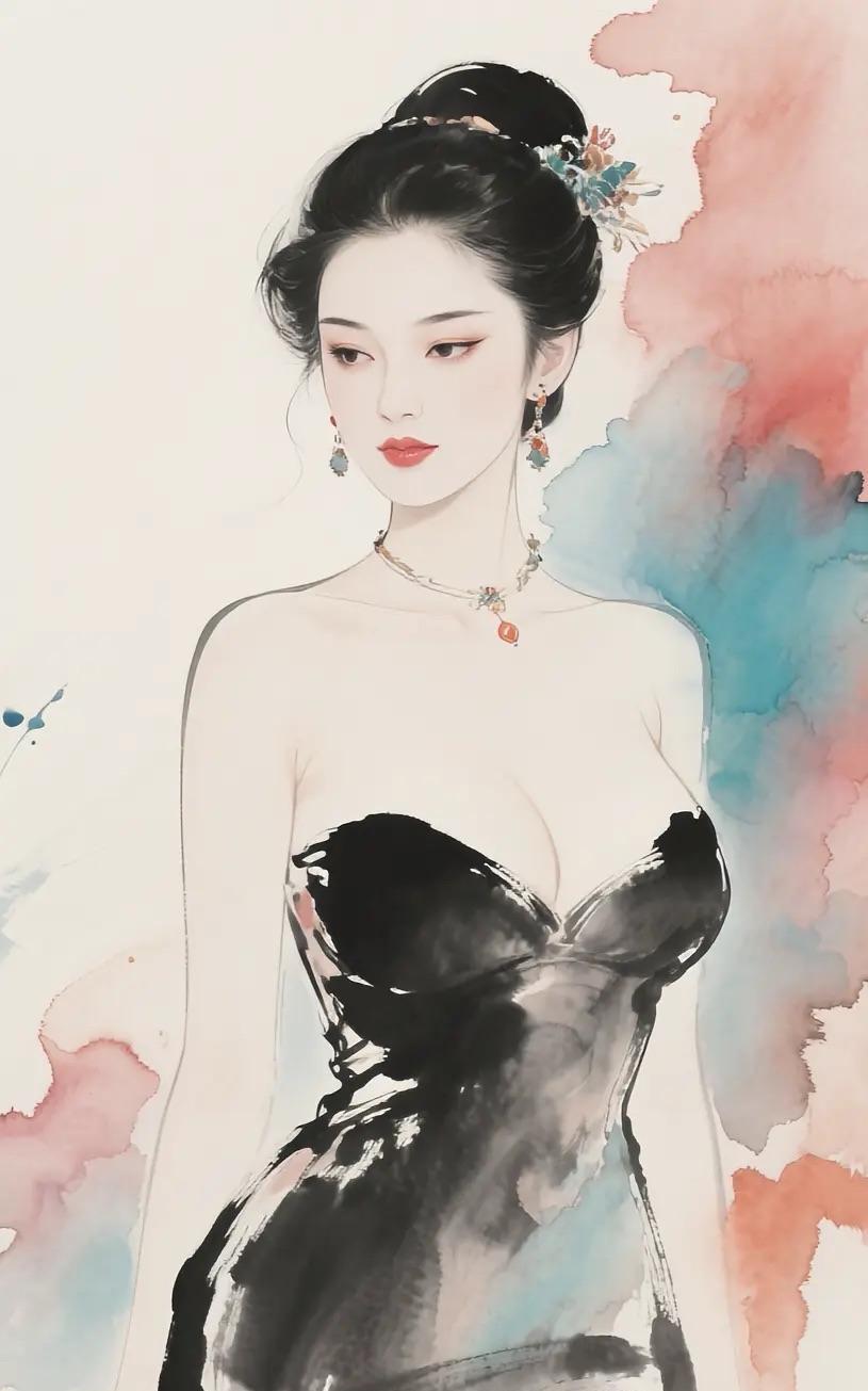 水墨佳人，国色天香。