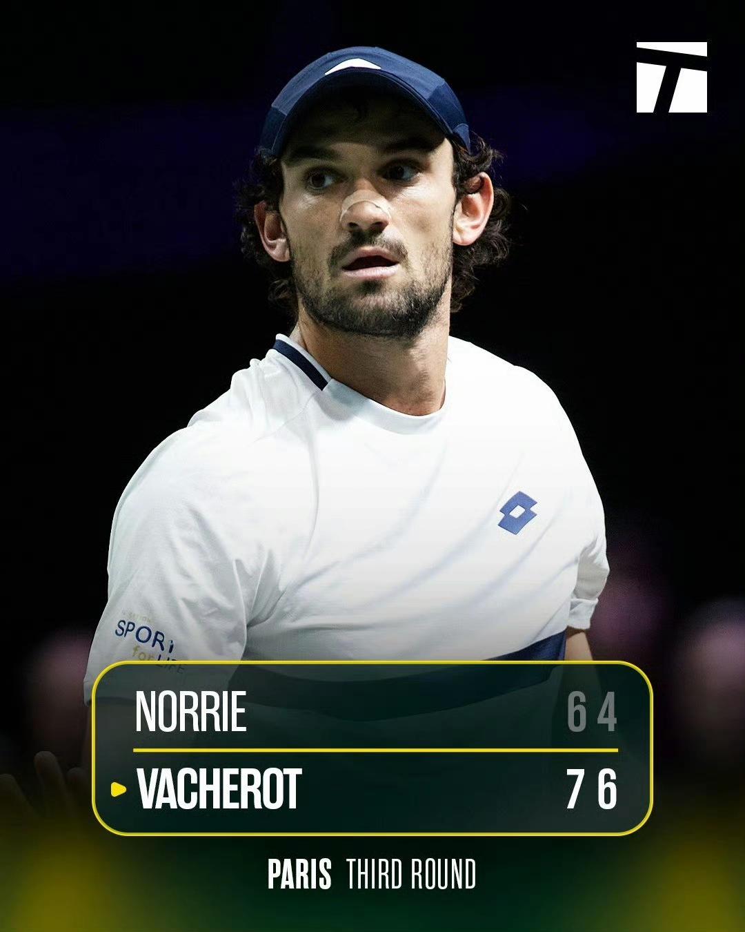 10月初他的世界排名是第204位，现在实时排名30位。瓦舍罗证明自己不是昙花一现