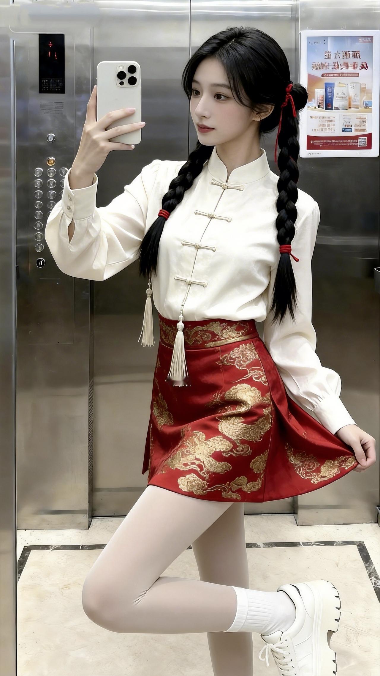 你的春节假期结束了没？过完年，该出发了吧。中式穿搭复古时尚春日穿搭新年装