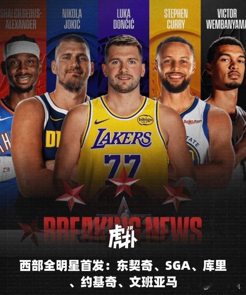 没有意外！NBA全明星赛首发阵容出炉，东西部的体型差太大了吧。西部：库里18