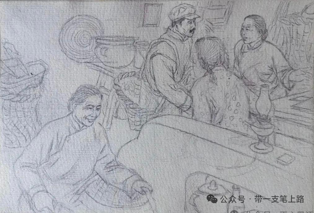 连环画创作中的小构图。