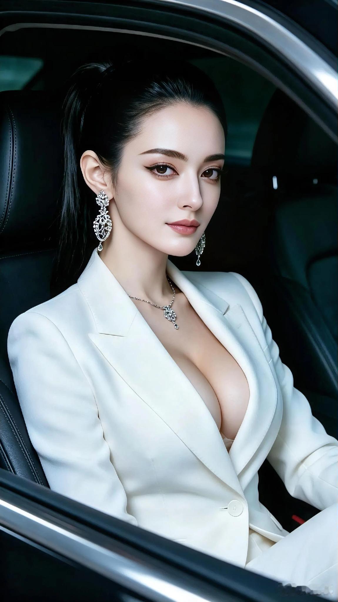 她的一颦一笑都充满着独特的魅力，那份优雅的气质美女在任何角落都能成为焦点。她