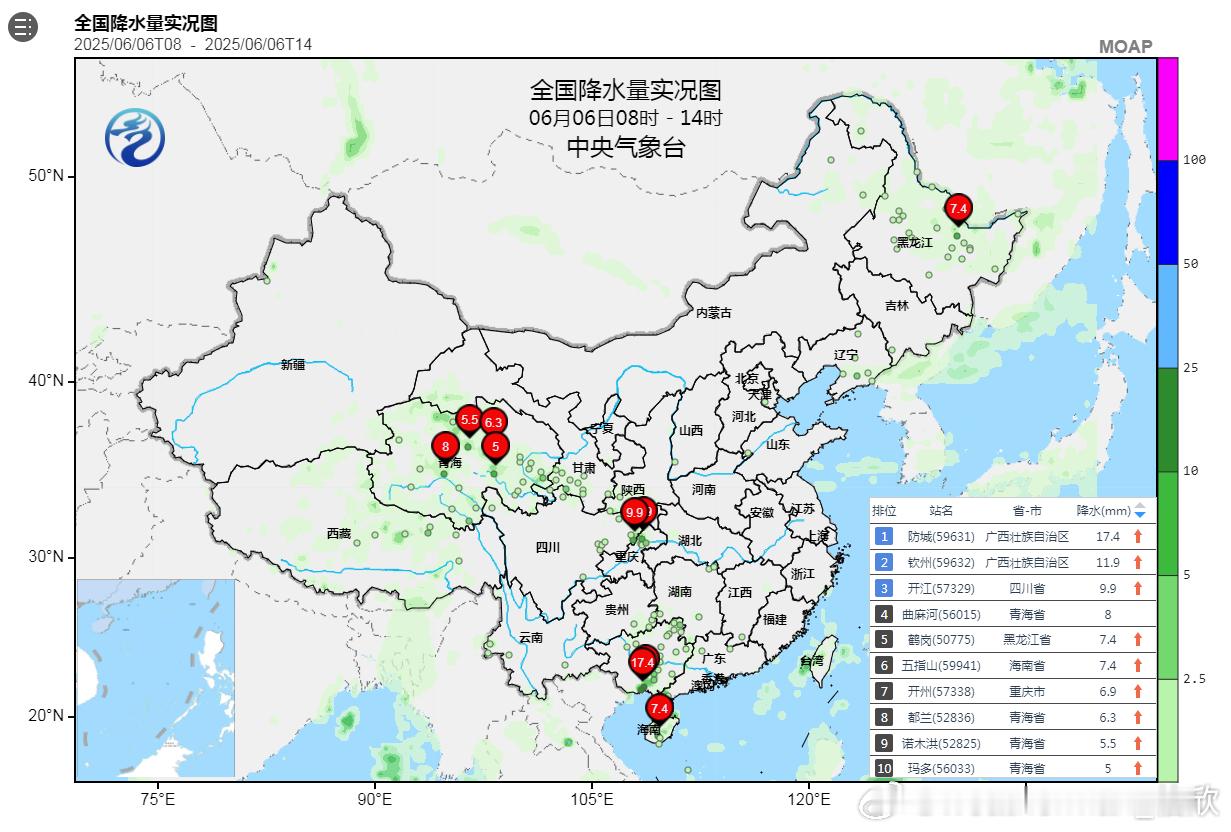 【降雨】今天08-14时，我国的降水总体依然不多，但是今夜开始，湖北安徽江苏等长