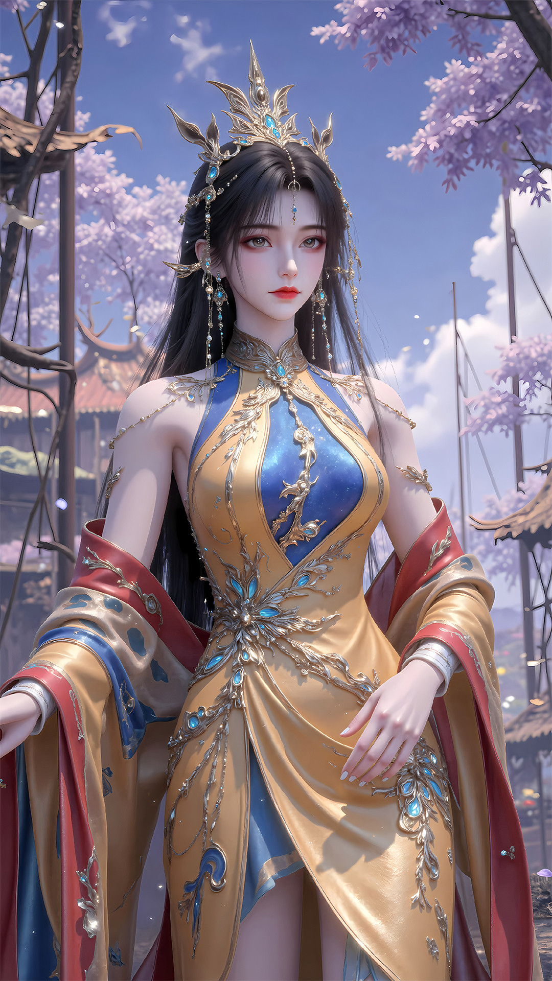 完美世界AI绘画壁纸：国漫女神凰女，不仅长得像，连气质都跟火灵儿一个模子里刻出来