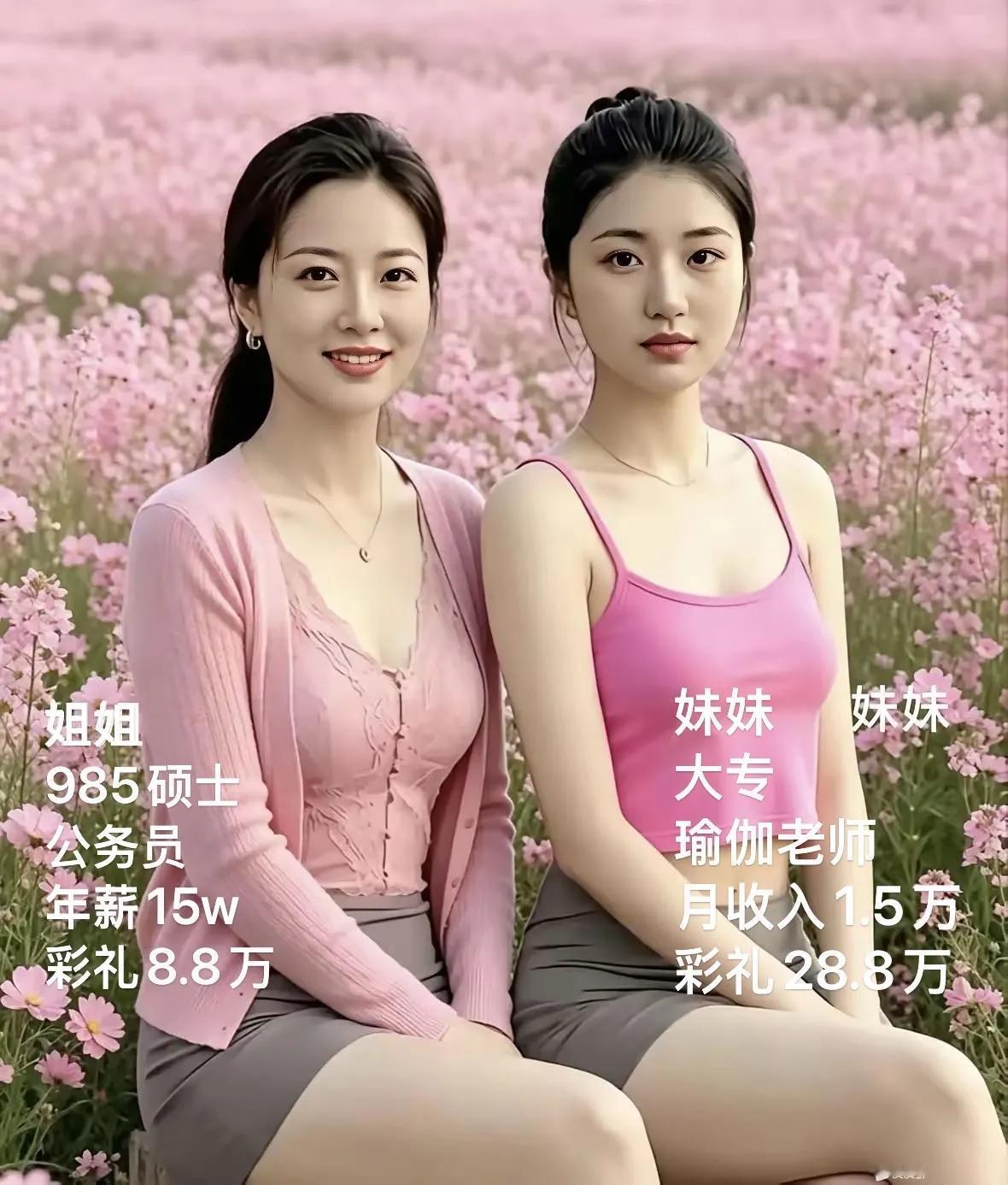 邻居介绍这两位美女和你相亲，长得特别漂亮，按照自己的标准，你会选择姐姐还是选择妹
