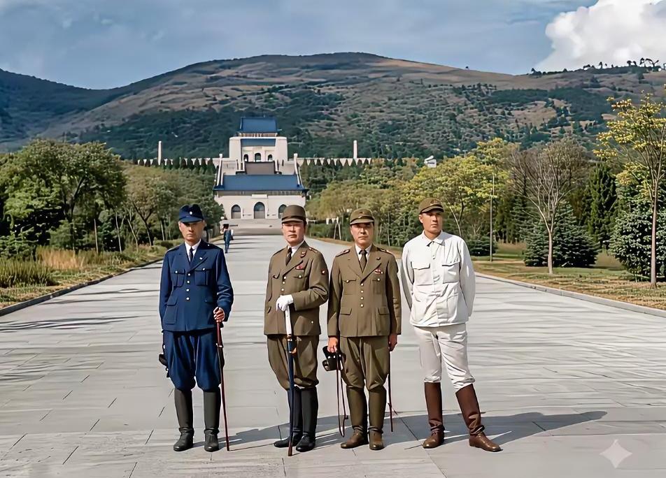 原以为兵荒马乱的年代，街道马路会一片狼藉，可不曾想，南京中山陵的甬道会如此宽敞干