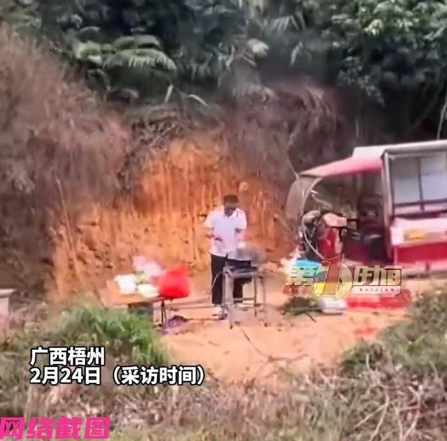 广西梧州有女子过年之后返程，在遇到高速堵车时，突然看到路边有男子开个三轮车，还支