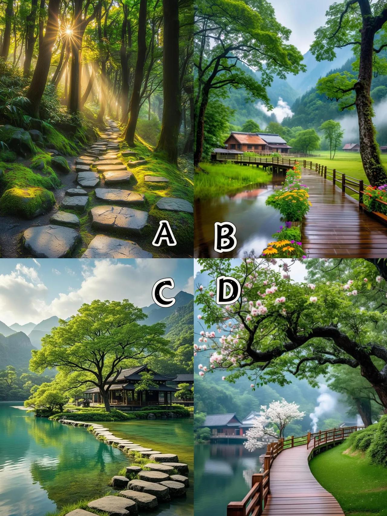 心理测试测测你今年的人生走向是什么？？看看是年底走运，还是获得大财富下面四