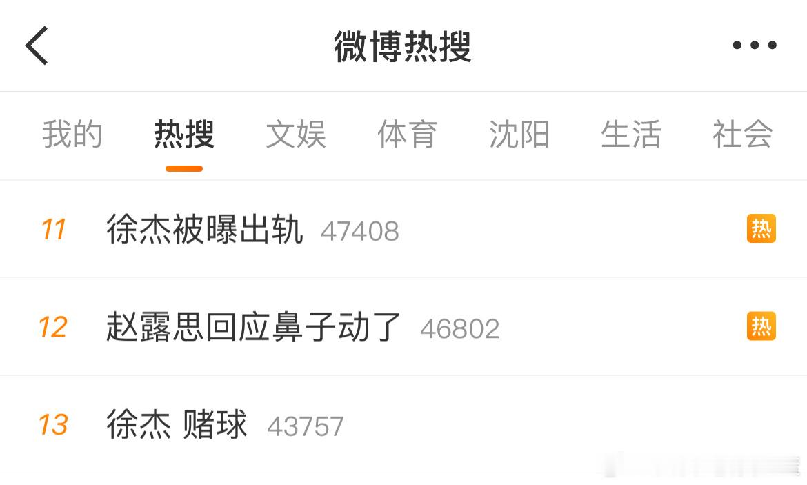 一觉醒来热搜还在徐杰的影响力有点大[扁嘴]昨天晚上吃的瓜被公关掉了有点期待后