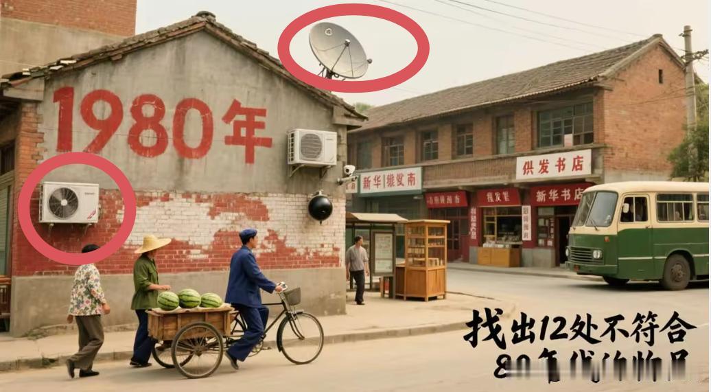 我是地地道道的80后，但我只能找出2处漏洞来，一个是那个锅，还有就是空调