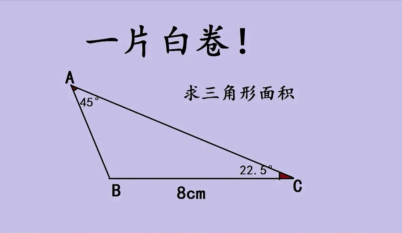 上海初中数学压轴题“一片白卷”,这道三角形面积题到底有多绝?魔都初中数学又