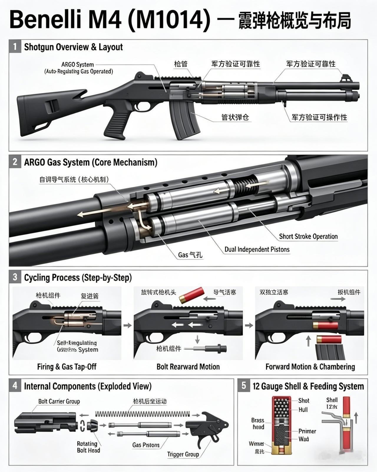 一张图看懂它的核心设计，从自动原理到供弹系统，全给你讲明白👇🎯美军制式
