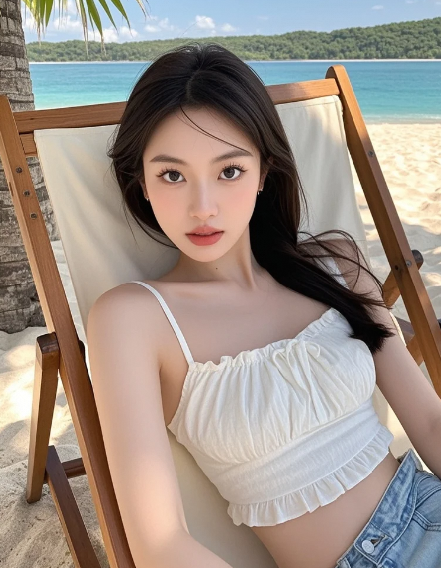 逃离城市喧嚣，她在海边找到了宁静与美丽